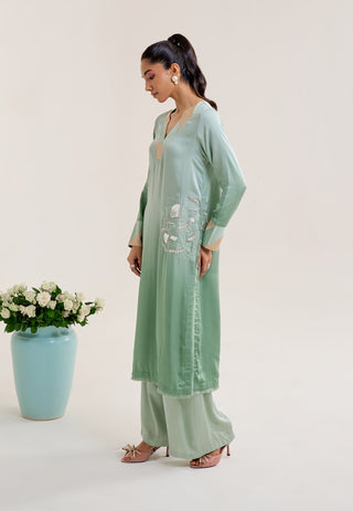 Banphool green ombre kurta and pant