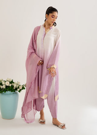 Chhui mui lilac ombre kurta set