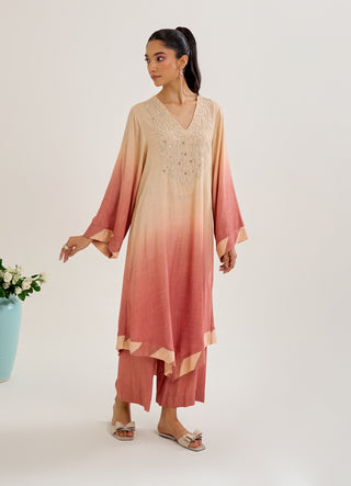 Palash salmon ombre kurta and pants