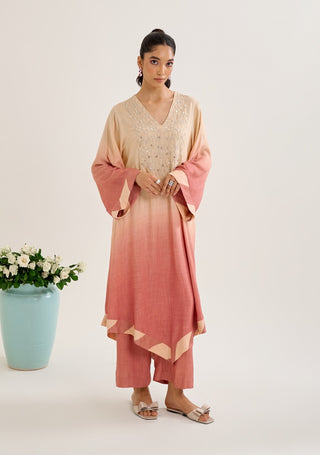 Palash salmon ombre kurta and pants