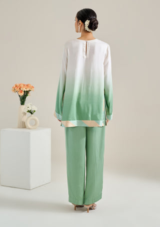 Champa green ivory top and pant