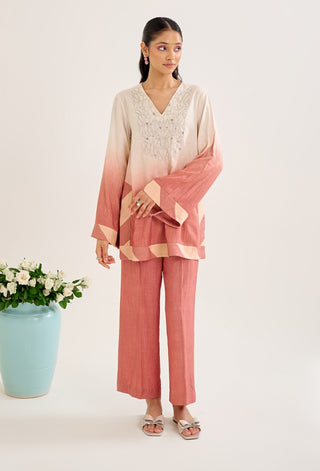 Palash salmon ombre top and pant