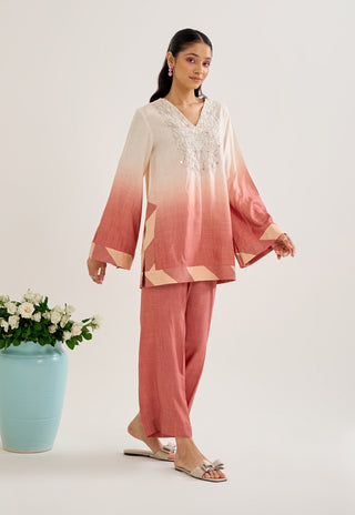 Palash salmon ombre top and pant