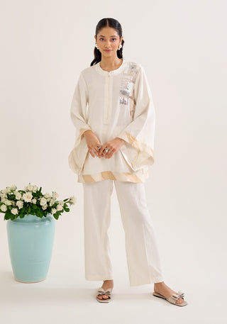 Mogra ivory top and pant