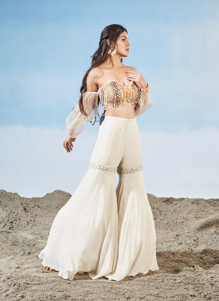 Jasmine ivory blouse and sharara