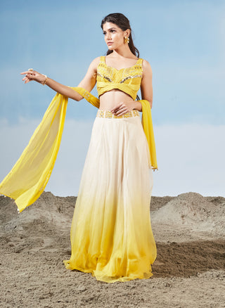 Ombre love yellow skirt set