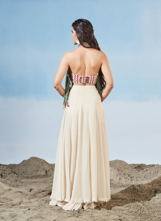 Bohemian bride ivory skirt and bustier