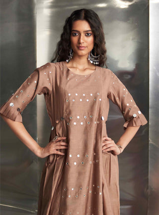 Ginger pleated sleeves kurta set