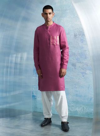 Aura grape pink straight kurta and salwar