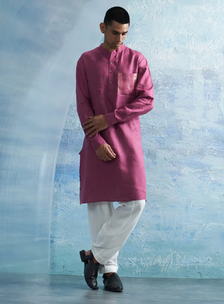 Aura grape pink straight kurta and salwar