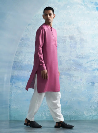 Aura grape pink straight kurta and salwar