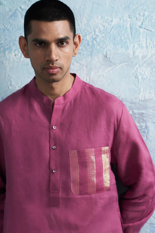 Aura grape pink straight kurta and salwar