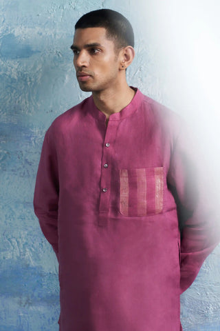 Aura grape pink straight kurta and salwar