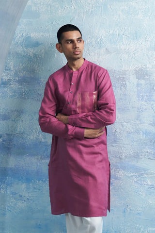 Aura grape pink straight kurta and salwar