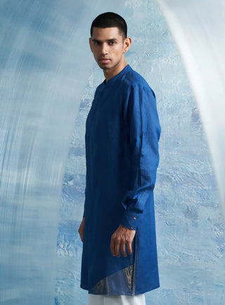 Aura royal blue slant kurta and pants