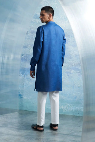 Aura royal blue slant kurta and pants