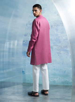 Grape pink placket kurta and pants