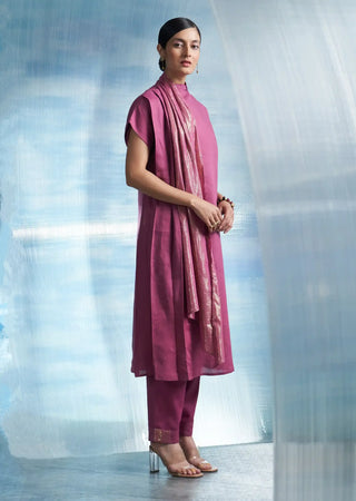 Aura grape pink scarf kurta and pants