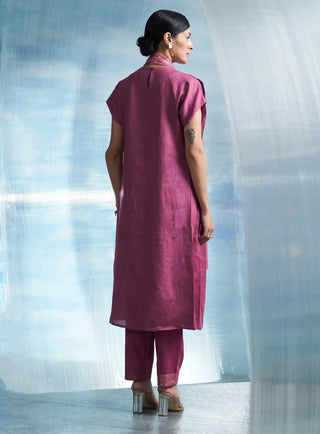 Aura grape pink scarf kurta and pants