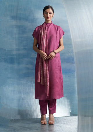 Aura grape pink scarf kurta and pants