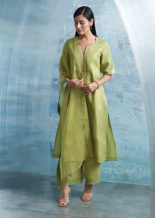 Aura green a-line kurta set