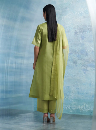 Aura green a-line kurta set