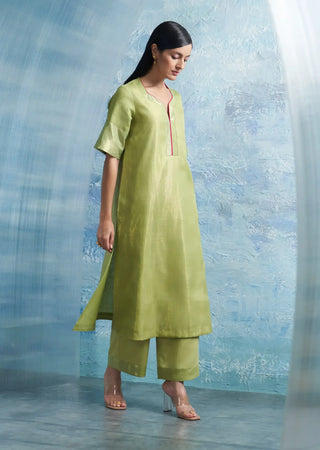 Aura green a-line kurta set