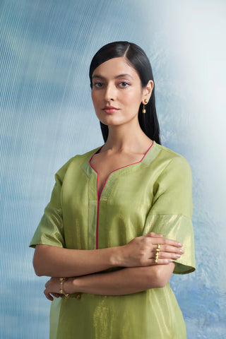 Aura green a-line kurta set