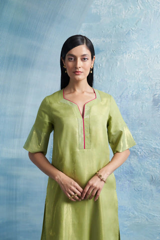 Aura green a-line kurta set