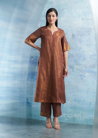 Woody brown a-line kurta set