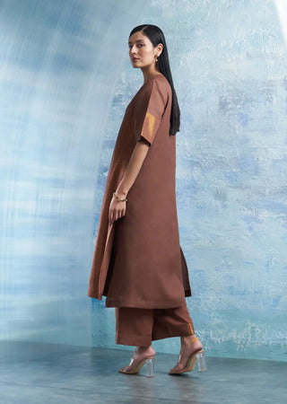 Woody brown a-line kurta set