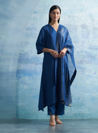 Aura royal blue kurta set