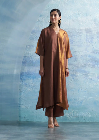 Aura woody brown kurta set