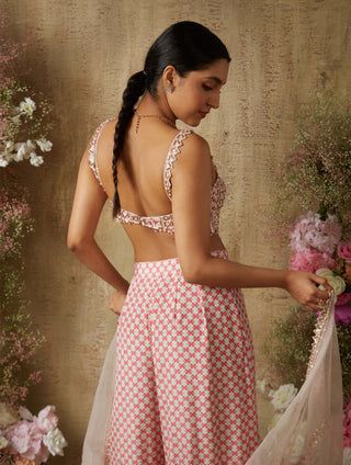 Pop pink printed sharara set