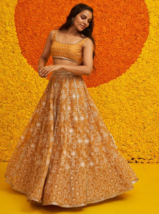 Saiyaara mustard lehenga set