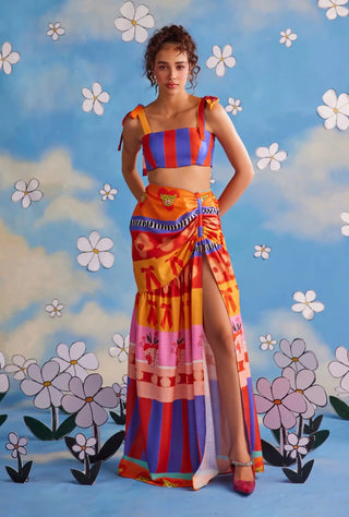 Enchanted carnival and draped skirt