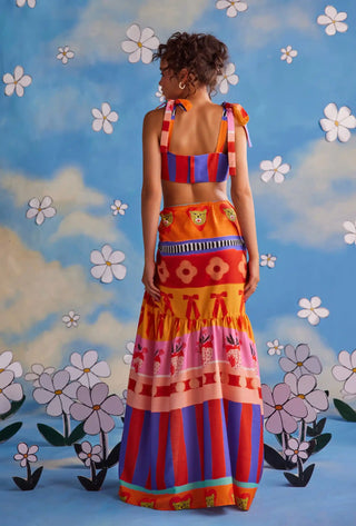 Enchanted carnival and draped skirt