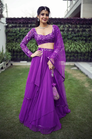 Nelle purple lehenga set