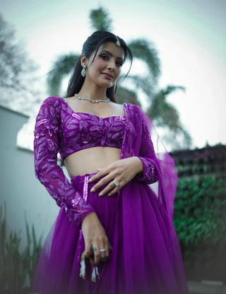 Nelle purple lehenga set