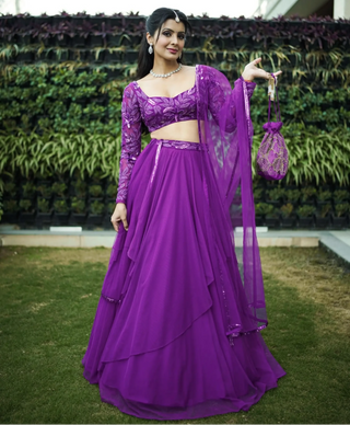 Nelle purple lehenga set