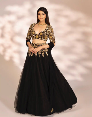 Nara black lehenga set