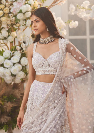 Nooraniyat lilac embroidered lehenga set