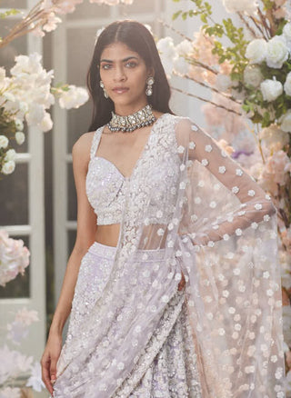 Nooraniyat lilac embroidered lehenga set